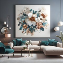 An Original and Expressive Large Flower Oil Painting for Modern Living Room Art"