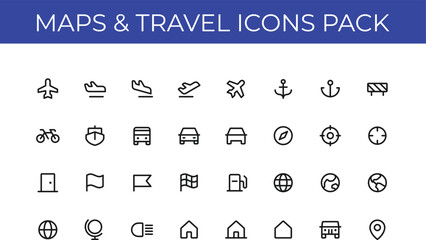 Map & Travel Icon Pack