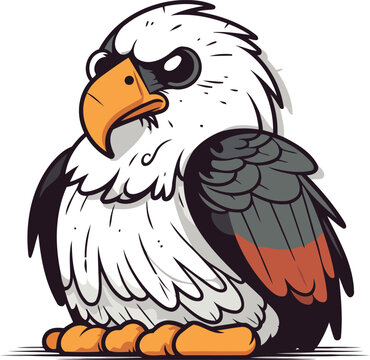 Eagle mascot vector illustration of an american eagle isolated on white