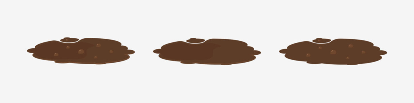 Mud puddle vector set