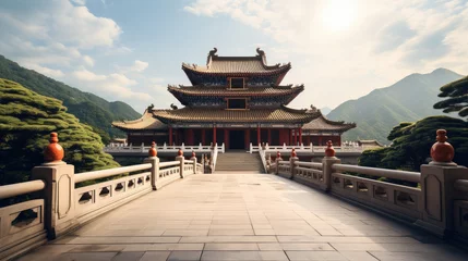 Deurstickers Chinese temple, Scenery temple. © visoot