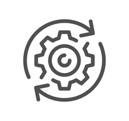 Artificial intelligence related icon outline and linear vector.