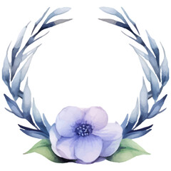 Watercolor floral frame. Wedding invitation card template. vector illustration