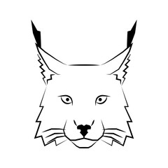 lynx head logo. wildlife bobcat face icon. Heraldry and royal symbol. Vector illustration image.