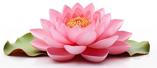Isolated lotus flower on white background ideal for advertising design and assembly Includes clipping path for easy editing