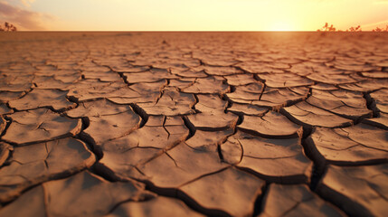 Dry and cracked ground