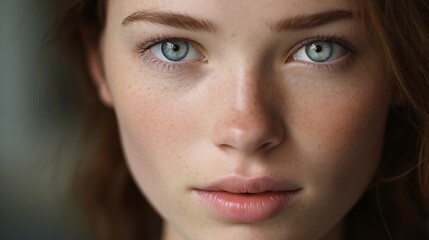 Fototapeta premium Close-up face female model with flawless skin