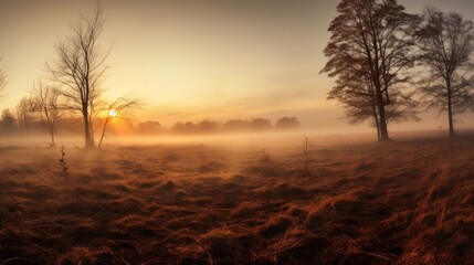 Photo wideangle landscape outdoor fog