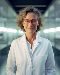 Fototapeta premium Confident Healthcare Professional in Modern Lab Environment