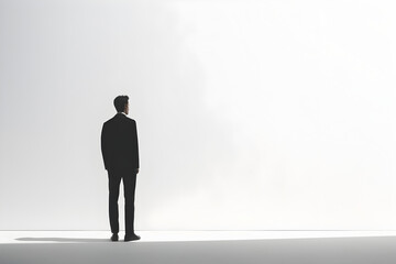 Obraz premium businessman standing in front of a wall