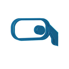 Blue Car rearview mirror icon isolated on transparent background.