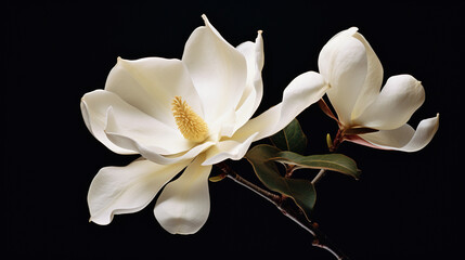 Hyperrealistic portrayal of a magnolia blossom, showcasing the delicate petals and subtle color variations with remarkable precision.