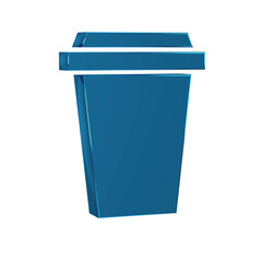 Blue Coffee cup to go icon isolated on transparent background.