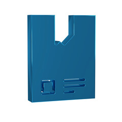 Blue Bag of coffee beans icon isolated on transparent background.