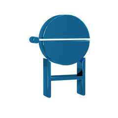 Fototapeta premium Blue Barbecue grill icon isolated on transparent background. BBQ grill party.
