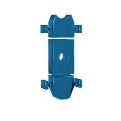 Blue Longboard or skateboard cruiser icon isolated on transparent background. Extreme sport. Sport equipment.