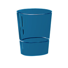 Blue Glass with water icon isolated on transparent background. Soda glass.