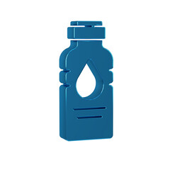 Blue Bottle of water icon isolated on transparent background. Soda aqua drink sign.