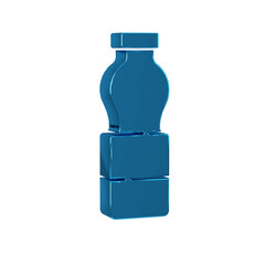 Blue Bottle of water icon isolated on transparent background. Soda aqua drink sign.