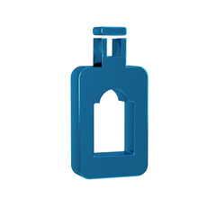 Blue Whiskey bottle icon isolated on transparent background.