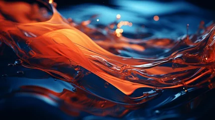 Photo sur Plexiglas Ondes fractales Fond l'eau qui coule à froid devient une technologie abstraite chaude