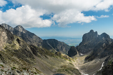 Highest part of Mala Studena dolina valley with peaks above in High Tatras mountains in Slovakia © honza28683