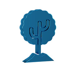 Blue Tree icon isolated on transparent background. Forest symbol.