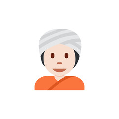 Person Wearing Turban: Light-Skin Tone