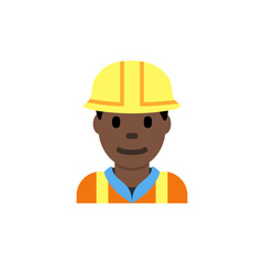Man Construction Worker: Dark Skin Tone