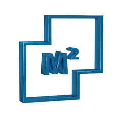 Blue House plan icon isolated on transparent background.