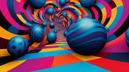 Gordijnen Dynamic Vibrant Jewel-Toned Pop Art  © JJS Creative