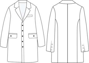 Fotobehang Women's double-breasted trench coat vector design, Women long coat, vector illustration, flat technical drawing.  © GD TAWHIDUL