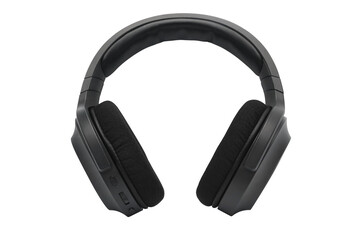 black headphones on transparent background png