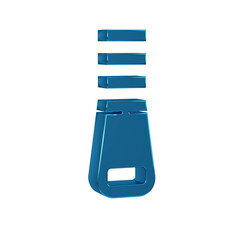 Blue Zipper icon isolated on transparent background.