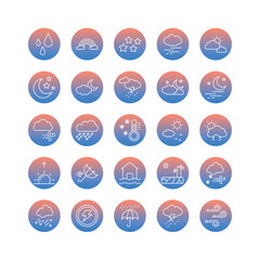 weather icons set isolate white background vector stock illustration