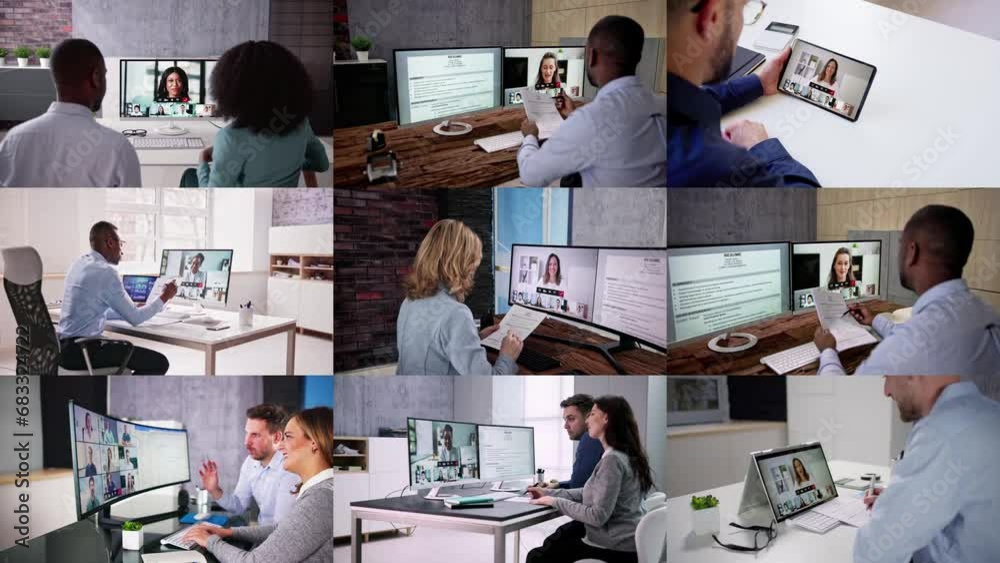 Poster virtual job interview webcast