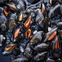 Fresh mussels.