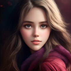 Naklejka premium portrait of a beautiful girl for valentine