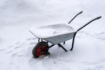  Wheelbarrow under the snow