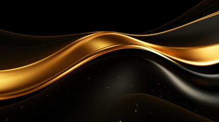Abstract luxury swirling black gold background. Gold waves abstract background texture