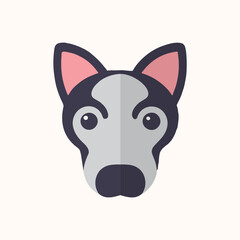 Dog head icon. Flat style. Cartoon dog face. Vector illustration isolated on white