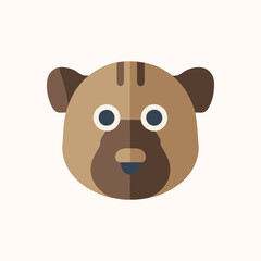 Dog head icon. Flat style. Cartoon dog face. Vector illustration isolated on white