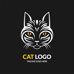 Cat head icon. Flat style. Cartoon Cat face. Vector illustration isolated on white