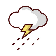 Thunderstorm icon isolate white background vector stock illustration