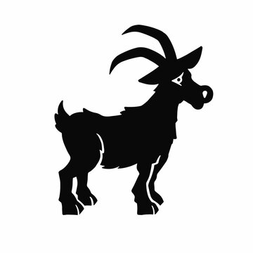 goat silhouette, symbol, vector illustration