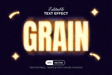 Grain Text Effect Blurry Noise Style. Editable Text Effect.