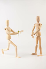 Wooden dummy - proposal (isolated on white background)