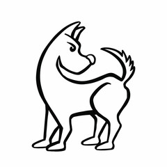 dog outline, canine line, vector illustration eps 10