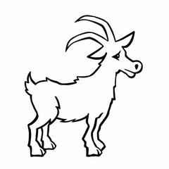goat outline, line, vector illustration eps 10