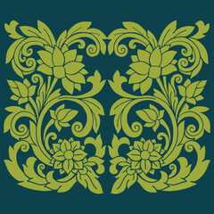 Ethnic lotus flower ornament hand drwan illustration , Background texture tamplate